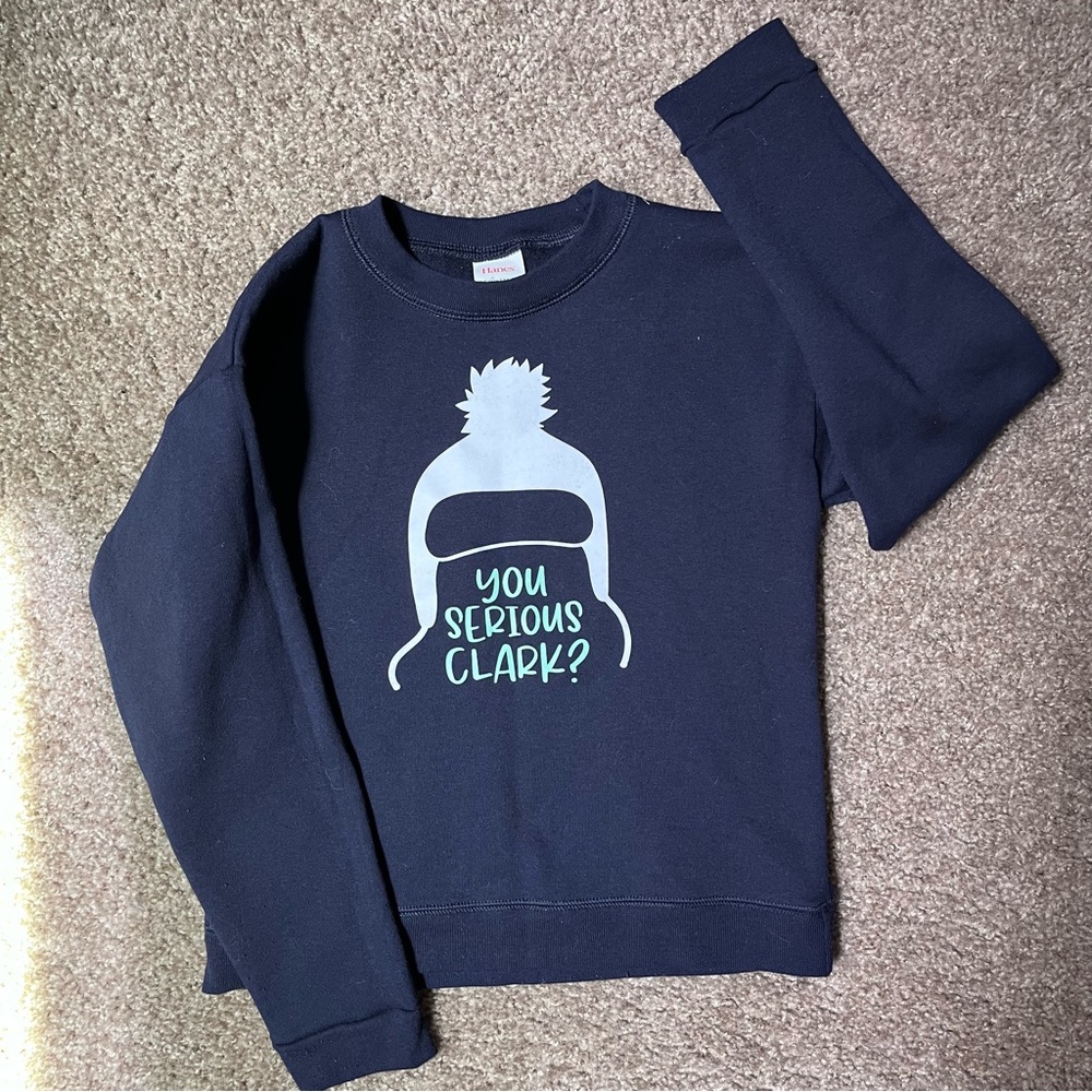 Hanes Navy Kids Sweatshirt with Fun Graphic